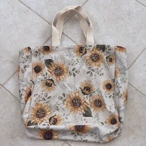 Floral Sunflower Canvas Tote Bag